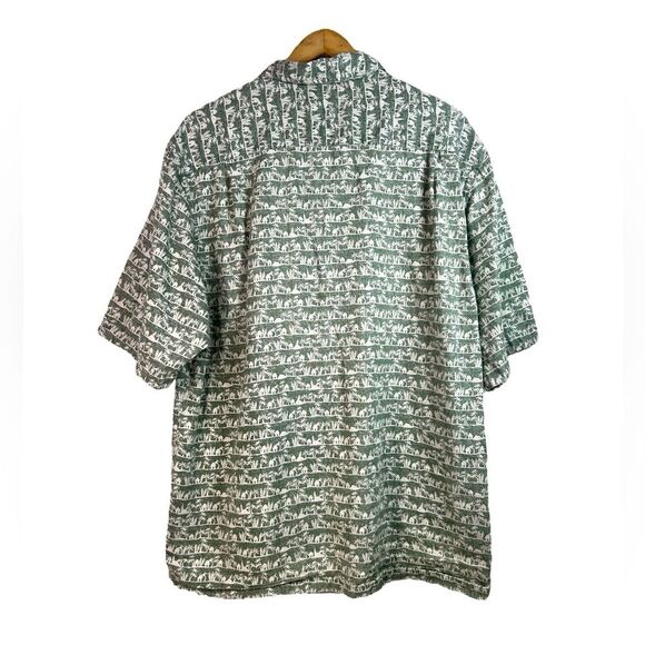 Columbia Men’s Short Sleeve Green Hawaiian Button Down Shirt Cotton Size M - Picture 2 of 10